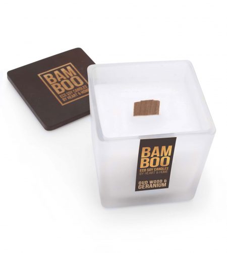 Bamboo Large Candle - Oud Wood & Geranium - Image 2