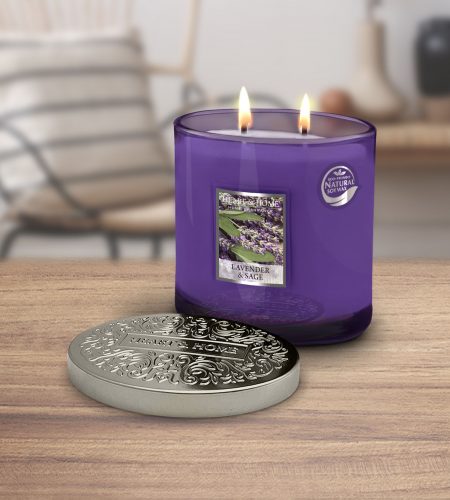 2 Wick Ellipse Candle - Lavender & Sage - Image 2