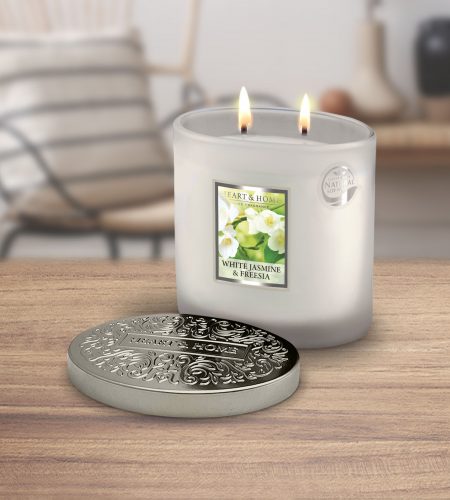 2 Wick Ellipse Candle - White Jasmine & Freesia - Image 2