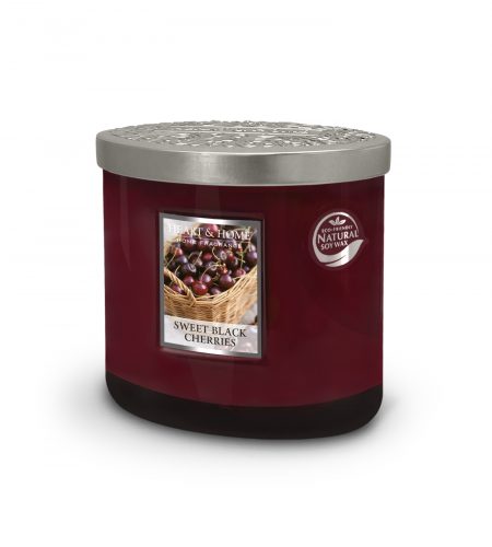 2 Wick Ellipse Candle - Sweet Black Cherries