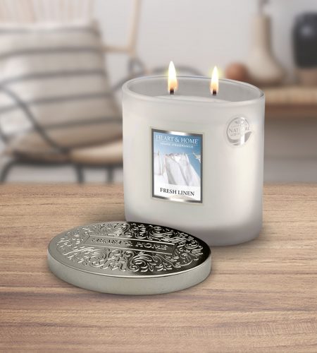 2 Wick Ellipse Candle - Fresh Linen - Image 2
