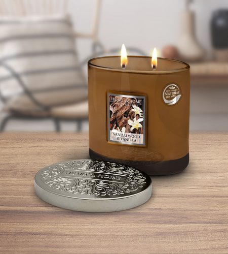 2 Wick Ellipse Candle - Sandalwood & Vanilla - Image 2