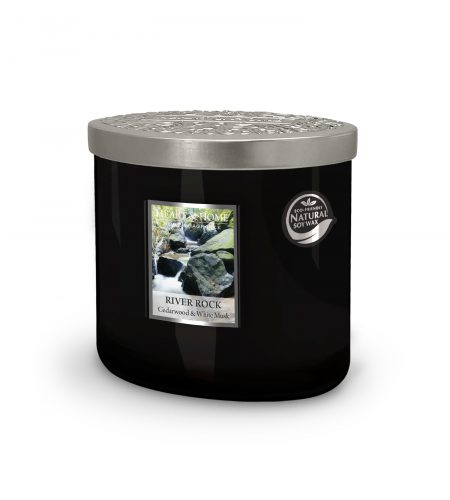 2 Wick Ellipse Candle - River Rock