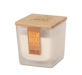 Bamboo Large Candle - Orange Zest & Clove Oil