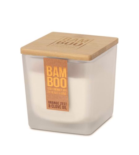 Bamboo Large Candle - Orange Zest & Clove Oil
