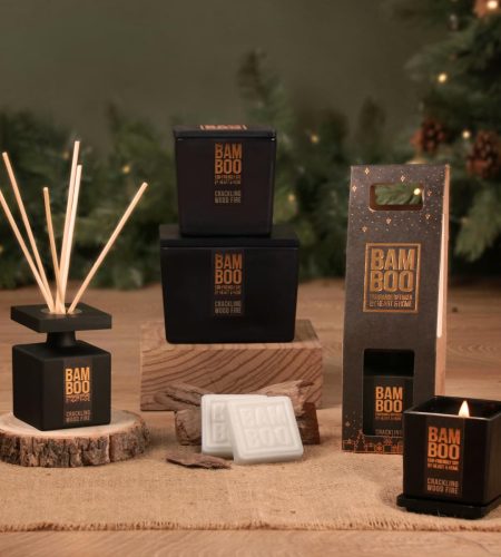 Bamboo Centrepiece Candle - Crackling Wood Fire - Image 4