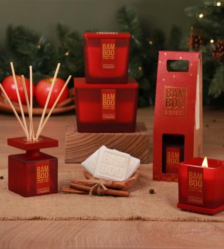 Bamboo Centrepiece Candle - Spiced Apple & Cinnamon - Image 4
