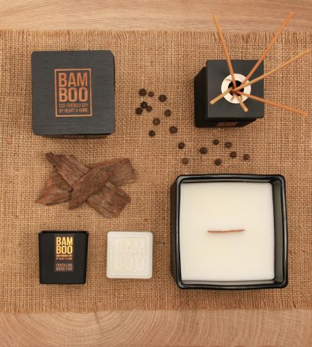 Bamboo Centrepiece Candle - Crackling Wood Fire - Image 2