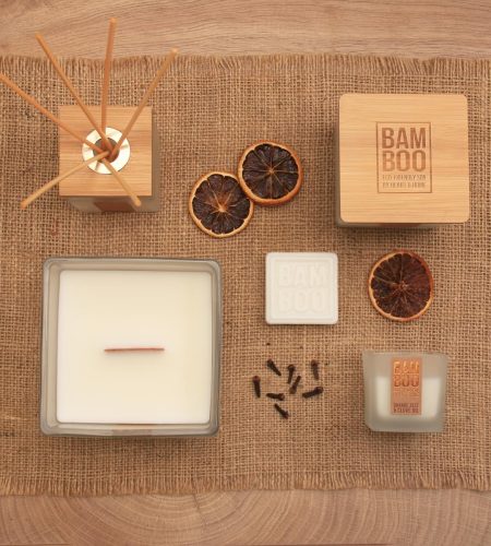 Bamboo Centrepiece Candle - Orange Zest & Clove Oil - Image 2