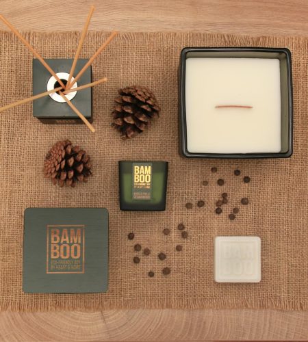 Bamboo Centrepiece Candle - Winter Pine & Cedarwood - Image 2