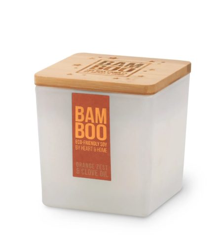 Bamboo Large Candle - Orange Zest & Clove Oil