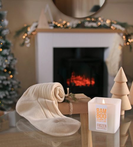 Bamboo Small Candle & Socks - Gift Set - Image 2